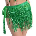thumbnail image 5 of Women Belly Dance Skirt Sequins Costume Hip Belt for Rumba Performance Tango Green, 5 of 7