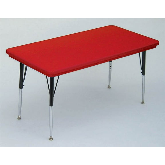 Small Rectangular Activity Table in Red (Short/Gray Granite)