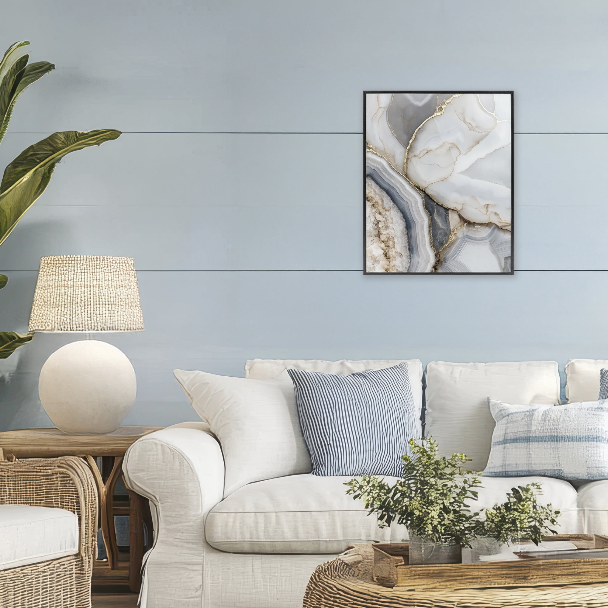 Stupell Industries Mineral Elegance Granite Black Framed Giclee Art, design by Svetlana Aleynikova