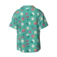 thumbnail image 5 of Salouo Cherry Strawberry Floral Pattern Cuban Collar Shirts for Men Button-Down Shirt Men's Short Sleeve Shirts Hawaiian Shirts Casual Shirts -Large, 5 of 6