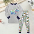 thumbnail image 2 of Hessimy Toddler Boys Girls Spring Summer Cute Pattern Print 2Pcs Long Sleeve Crewneck Pullover Casual Jogger Pants Athletic Set, Pattern Jogger Set(Grey,6-7 Years), 2 of 5