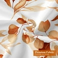 thumbnail image 5 of Orange Floral Shower Curtain, Modern Plants Botanical Fabric Cloth Shower Curtains for Rustic Vintage Bathroom Decor, Fall Watercolor Eucalyptus Leaf, 72x72, 5 of 6