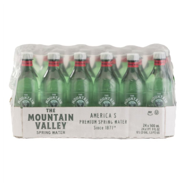  Mountain Valley, Spring Water, Glass Bottle, 16.9