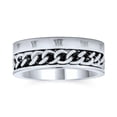 thumbnail image 2 of Bling Jewelry Mens Biker Rope Chain Stainless Steel Wedding Band Ring Oxidized, 2 of 5