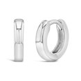 thumbnail image 1 of 925 Sterling Silver Classic Small Plain Huggie Hoop Earrings For Girls 8mm, 1 of 5