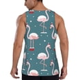 thumbnail image 3 of Fotbe Flamingo Pattern Men's Quick Dry Workout Tank Top Gym Muscle Tee Fitness Bodybuilding Sleeveless T Shirt Breathable Workout Shirt-, 3 of 9