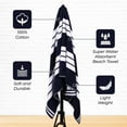 thumbnail image 3 of Superior Cotton Striped Oversized Beach Towel, 34" x 64", Blue, 3 of 12
