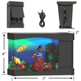 thumbnail image 3 of Playlearn Mini Aquarium Fake Fish Tank with LED Lights for Office and Home Decor, 3 of 5