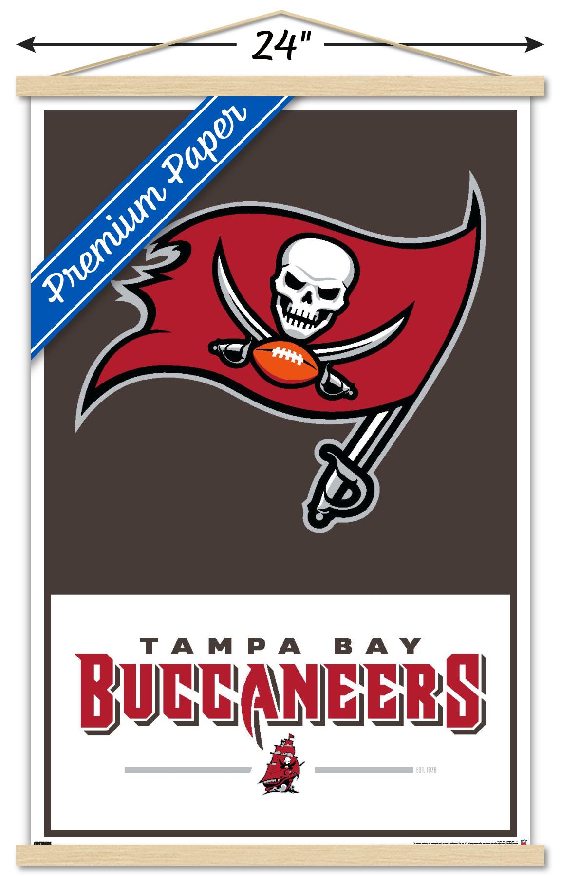 NFL Tampa Bay Buccaneers - Logo 21 Wall Poster with Wooden Magnetic Frame, 22.375" x 34"