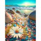 thumbnail image 1 of (B6035) Serie Paisaje Piedra Arcoíris Playa Con Diamantes Redondos Resina 30*40CM, 1 of 9