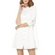 thumbnail image 5 of Vestido de camisa para mujer INSPIRE CHIC de manga 3/4, con botones, mini vestido blanco, talla M, 5 of 7
