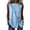 01#Blue, variant on Babysbule Women's Linen Style V Neck Short Sleeve Blouse Ruffle Hem Button Front Casual Flowy Summer Top for Work Daily Wear