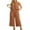 08 Brown, variant on Women's Summer 2 Piece Outfits Lounge Sets Sleeveless Crop Top Wide Leg Cropped Pants with Pockets