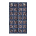 thumbnail image 1 of Boho Hanging Pocket Organizer, Talavera Inspired Squares with Dots and Flowers, Printed Polyester Storage Bag with Pockets, 21" x 31", Coral Dark Sky Blue, 1 of 2