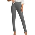 thumbnail image 4 of WCMZJ Womens Dress Pants Work Business Skinny Leg Pants Office High Waisted Slacks Slim Fit Casual Trousers with Pockets Gray L, 4 of 8