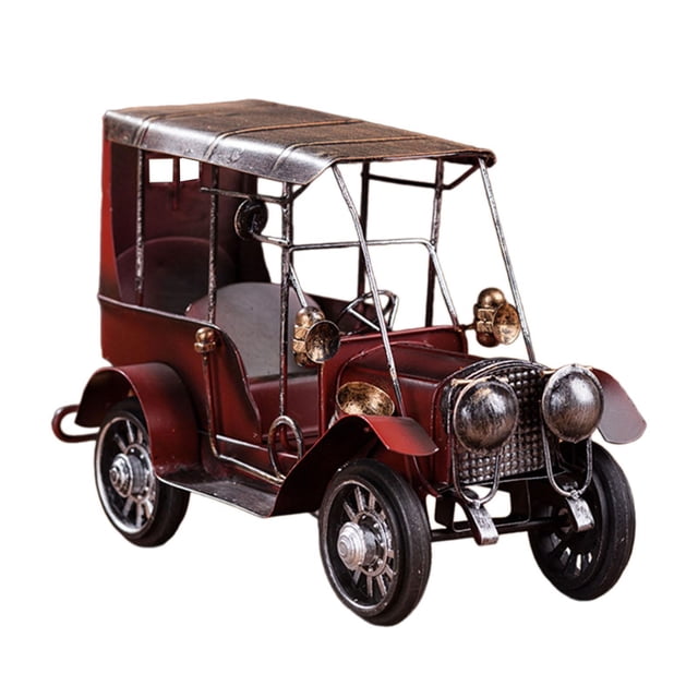 Modelo de coche clásico retro Figura de coche clásico Estilo retro Escultura clásica de cumpleaños Adorno para escritorio Hogar Oficina Niños Hombres