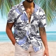 thumbnail image 2 of Camisas De Vestir Para Hombre Manga Larga Hombres Casual Manga corta Primavera Verano Turndown Neck 3D Impreso Camisas Moda Top Blusa Camisas (White, XXL), 2 of 4