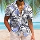thumbnail image 2 of Camisas De Vestir Para Hombre Manga Larga Hombres Casual Manga corta Primavera Verano Turndown Neck 3D Impreso Camisas Moda Top Blusa Camisas (White, XL), 2 of 4