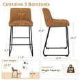 thumbnail image 6 of Dycanpo 26" Counter Height Bar Stools Set 3, Faux Leather 2.5" Cushion, Whiskey Brown, 6 of 7