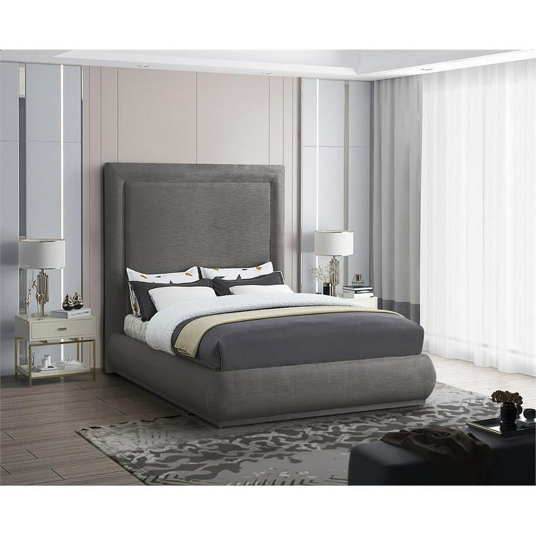 Meridian Furniture Brooke Linen Fabric Queen Bed Meridian Furniture Brooke Linen Fabric Queen Bed