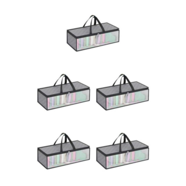 ZheElen Durable And Versatile Closet Organizer – For Maximizing Closet Space Closet Organizers And Storage Bedding Storage Gray 51*20*21cm 5Set