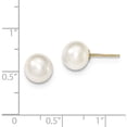 thumbnail image 2 of Primal Gold 14 Karat Yellow Gold 8-9mm White Round Freshwater Cultured Pearl Stud Earrings, 2 of 4