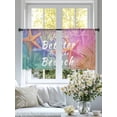 thumbnail image 4 of Summer Beach Starfish Sheer Curtains for Living Room Bedroom Vintage Romantic Palm Leaves Sheer Curtains 45 Inch Long 2 Panels Set Light Filtering Curtain Window Treatments Drapes for Dining Room, 4 of 6