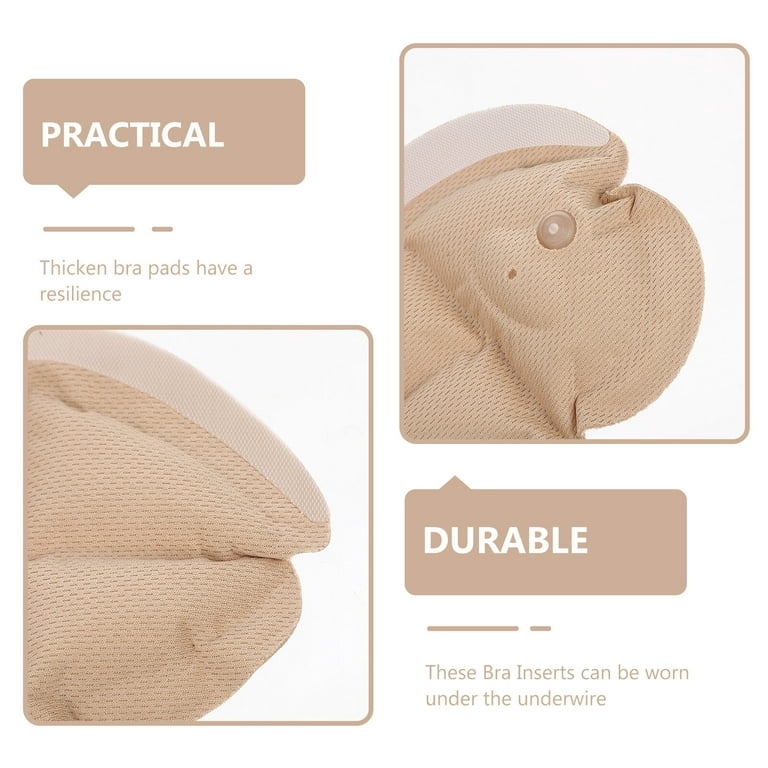 2Pcs Removable Bra Pads Inserts Sticky Breast Pads Adjustable Bra Pads 