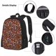 thumbnail image 3 of Disketp 70s Groovy Hippie Retro Mochila Estampada de Gran Capacidad con Lonchera y Estuche, Set de 3 Piezas para Estudiantes, 3 of 7