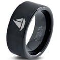 thumbnail image 1 of Tungsten Sail Cruiser Speed Boat 2d Art Band Ring 9mm Men Women Comfort Fit Black Flat Cut Brushed Polished, 1 of 4
