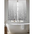 thumbnail image 5 of Gray Flower Sheer Curtains 72 Inch Length 2 Panels Set, Geometric Stripe Gradient Branch Minimalist Voile Window Treatment Rod Pocket Curtains Sheers Drapes for Bedroom/Living Room/Kitchen 52"x72"x2, 5 of 7