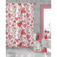 thumbnail image 3 of Valentine''s Day Shower Curtain Pink Red Love Bathroom Curtains with Hooks, Waterproof Polyester Fabric Romantic Heart Shower Curtains Set for Bathroom Bathtubs Holiday Valentines Decor 72x72 Inch, 3 of 6