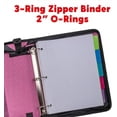 thumbnail image 4 of Case-it Classic Zipper Binder, 2" O-Ring with mesh pockets and shoulder strap and handle, 350 Page Capacity, D-251 Light Pink, 4 of 10