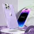 thumbnail image 5 of Clear Case for iPhone 14 Pro, Gradient Translucent Sparkle Shining Slim Lightweight Cover, Rugged PC+TPU Hybrid Non-Yellowing Shockproof Lens Protection Case for iPhone 14 Pro,Purple, 5 of 6