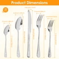 thumbnail image 2 of 20 Pcs Flower Pattern Silverware Set Stainless Steel Flatware Set Including Fork Spoon and Knife Vintage Cutlery Set Mirror Polished Utensil Set for Kitchen Dishwasher Safe Service for 4, 2 of 11