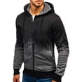 thumbnail image 2 of Men's Ombre Tie Dye Print Polyester Pocket Athletic Fit Blend Full Zip Hoodie Hooded Sweater Jacket, 2 of 6