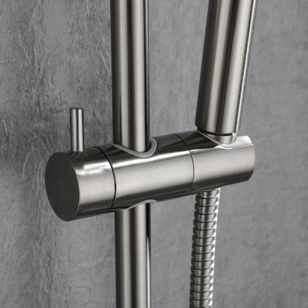 26" Matte Black Handheld Shower Kit - Adjustable Slide Bar with 60" Hose, Solid Brass Construction for Bathroom Upgrades