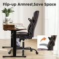 thumbnail image 5 of CONCETTA Ergonomic Executive Office Chair - High Back PU Leather Desk Chair with Adjustable Lumbar Support, Soft Padded Seat, Swivel & Rolling Wheels, Brown, 5 of 6