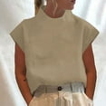 thumbnail image 3 of Mittory Women's Cap Sleeve Tank Tops Summer Crew Neck T Shirts Basic Loose Fit Solid Tee, 3 of 6