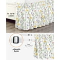 thumbnail image 5 of Spring Flower Bed Skirt California King Size 18 Inch Drop, Yellow Pink Purple Flower Floral Farm Plant Adjustable Elastic Dust Ruffles Bedskirt Wrap Around Pleated Mattress Frame Cover, 5 of 9