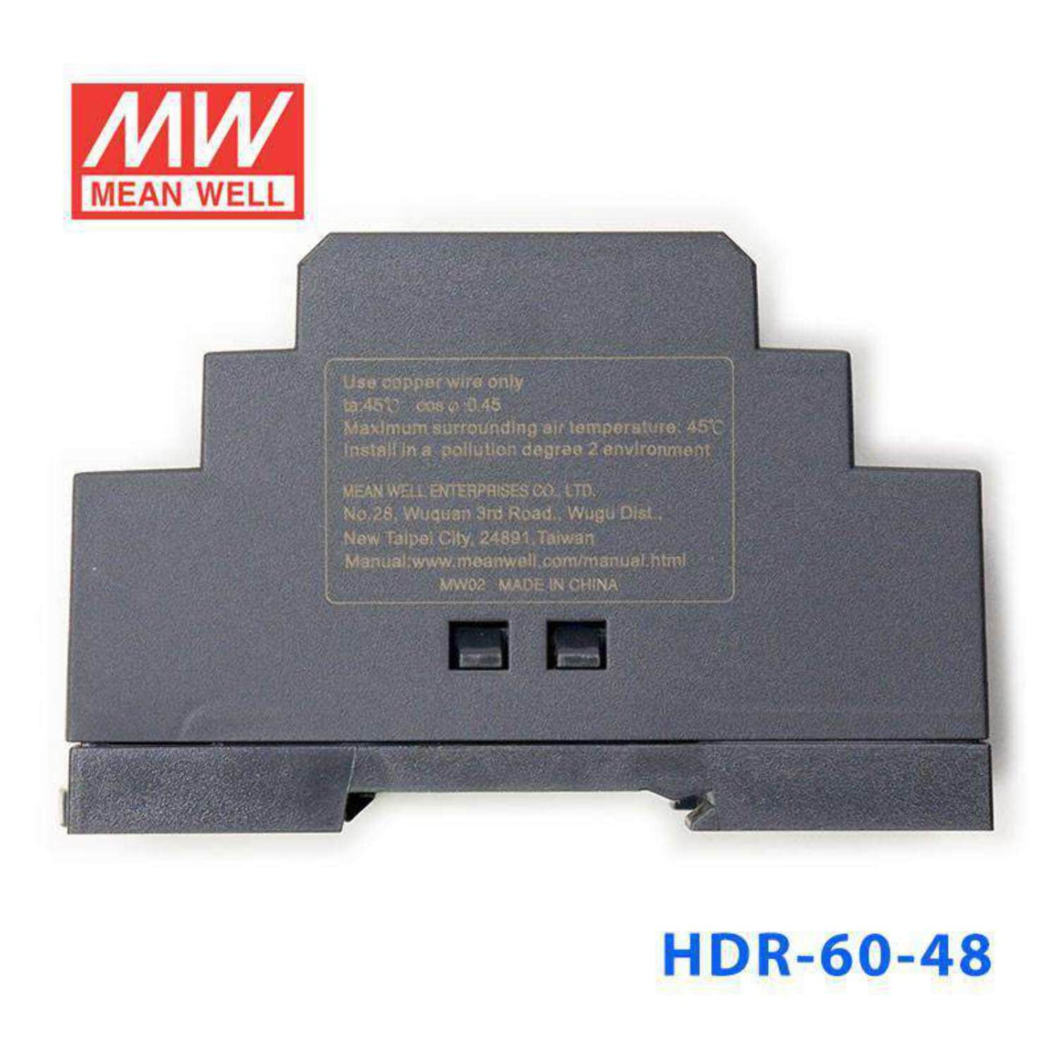 Mean Well HDR-60-48 Ultra Slim Step Shape Power Supply 60W 48V - DIN Rail