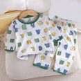 thumbnail image 2 of Fesfesfes Toddler's 2-Piece Homewear Set Soft Long Sleeve Top and Comfort Pants Two Piece Set for Girls and Boys Home Wear(Green#3,4 Years), 2 of 4
