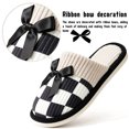 thumbnail image 3 of BERANMEY Bow Slippers for Women Cozy Plaid Womens Slippers Flat Slide Slippers Slip-On Lightweight Comfortable House Slippers Anti-slip Sole for Bedroom Indoor, 3 of 9