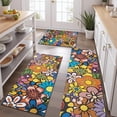 thumbnail image 2 of Pioneer Flower Floral Print Pattern Kitchen Rugs Sets Of 3,Kitchen Runner Rugs Non Skid Washable,Decorative Kitchen Floor Mats for Kitchen,Sink,Laundry,17"x30"+ 17"x47" + 17"x59", 2 of 6