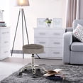 thumbnail image 4 of Bowery Hill Tufted Adjustable Backless Metal Vanity Stool in Gray, 4 of 9