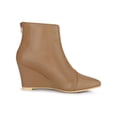 thumbnail image 3 of BLISSFUL STEP Women's Pointed Toe Zipper Wedge Heel Ankle Booties, 3 of 6