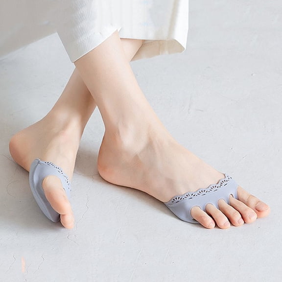 Lilgiuy 1 Pair Fabric Forefoot Pads - Comfortable Non-Slip Corrective Toe Socks Women's High Heels Invisible Socks Honeycomb Gray,(One Size) for 2022