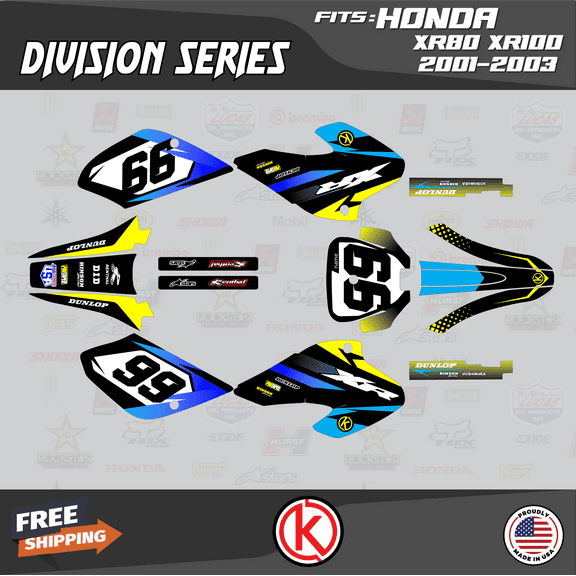Kalair GFX Graphics Kit for Honda XR100 (2001-2003) Division Series