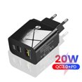 thumbnail image 1 of Cargadores de pared ligeros para cargadores de teléfonos móviles PD 20W para Huawei (negro de la UE), 1 of 7