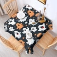 thumbnail image 2 of Dark Halloween Ghosts Pumpkins and Stars Square Tablecloth,Waterproof Square Table Cover,Wipeable Spillproof Washable Table Cover for Home Kitchen Party Decor 60"x60"(152x152cm), 2 of 6